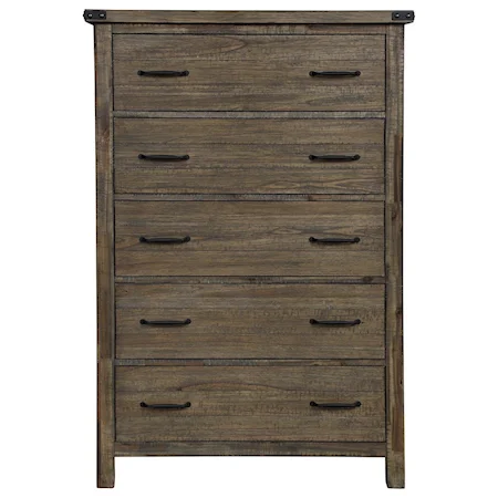 Rustic Chest of Drawers with Felt-Lined Top Drawer